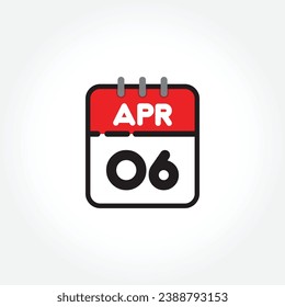 ilustración vectorial del icono de calendario plano. Calendario simple con abril de 2006