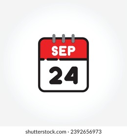 Vektorgrafik eines flachen Kalendersymbol. Einfaches Kalenderprogramm mit 24. September