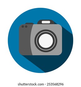 Vector illustration of a flat camera