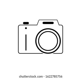 Vector illustration of a flat camera icon on a white background