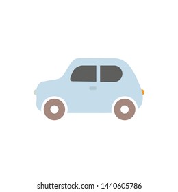 Vector illustration of flat cartoon car. Car icon.