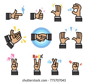 Vector illustration of flat cartoon hand gesture