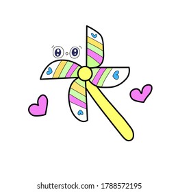vector illustration of a flat cartoon style propeller mascot graphic