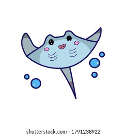 vector illustration of flat cartoon style stingray graphics