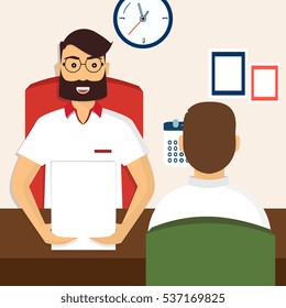 Vector illustration, flat cartoon style. Business human resources. HR recruitment. Interview with the candidate positions. Job interview concept