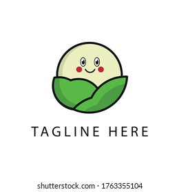 Vector illustration of a flat cauliflower character. cute cauliflower logo.