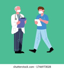 Vector illustration Flat character medical briefing
