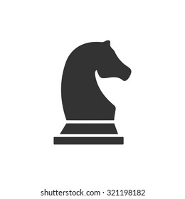 Vector illustration of  flat chess knight icon.