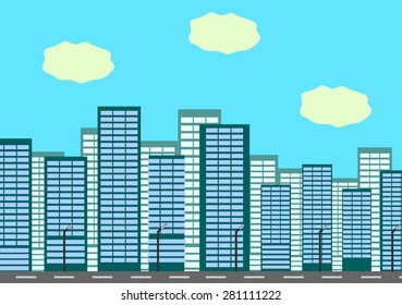 Vector illustration. Flat Cityscape.