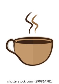 vector illustration flat coffee cup logo business icon design isolated element