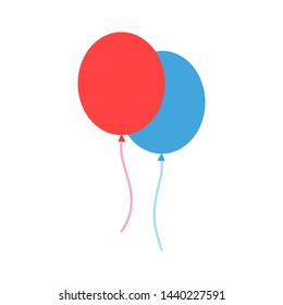 Vector illustration of flat colorful balloons. Balloons icon.