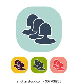 Vector illustration of flat community icon . Can be used as company logo, badge, web interface and mobile application button, pictogram