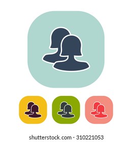 Vector illustration of flat community icon . Can be used as company logo, badge, web interface and mobile application button, pictogram