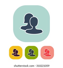 Vector illustration of flat community icon . Can be used as company logo, badge, web interface and mobile application button, pictogram