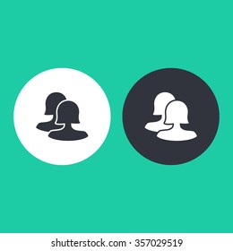 Vector illustration of flat community icon in two colors. Can be used as company logo, badge, web interface and mobile application button, pictogram