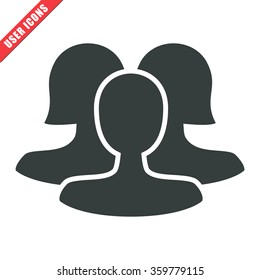 Vector illustration of flat community icon. Can be used as company logo, badge, web interface and mobile application button, pictogram