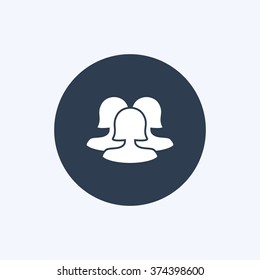 Vector illustration of flat community icon in two colors. Can be used as company logo, badge, web interface and mobile application button, pictogram