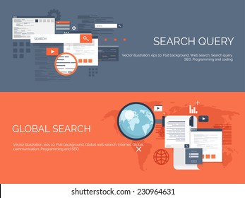 Vector Illustration. Flat Computing Background. Programming And Coding. Web Development And Search. Search Engine Optimization. Innovation And Technologies. Mobile App.