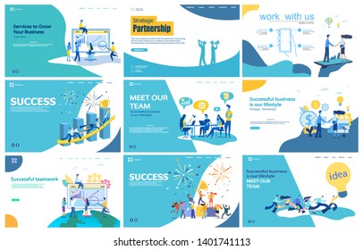 Vector illustration flat concepts decorated people character for website and mobile website development.Set of landing page templates