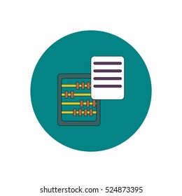 Vector illustration in flat design of abacus and blank