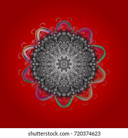 Vector illustration. Flat design with abstract snowflakes isolated on colors background. Snowflake colorful pattern. Vector snowflakes background. Snowflakes pattern.