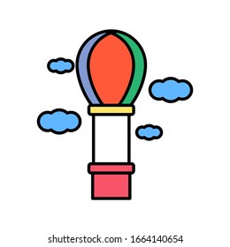 ilustración vectorial diseño plano icono de globo aerostático