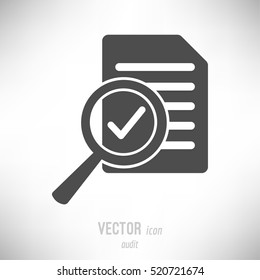 Vector illustration of flat design audit icon. dark grey