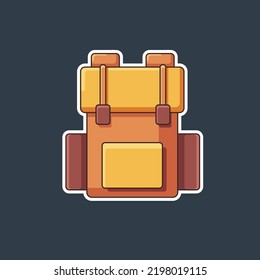 ilustración vectorial, mochila de diseño plano para la escuela y para la aventura, acampada, escalada de montaña, icono de mochila, ilustración de mochila, mochila de ilustración de vector minimalista