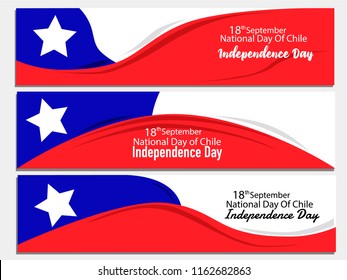 Vector illustration of flat design for banner. 18 September National Day Of Chile Independence Day  concept