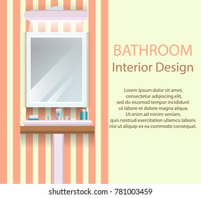 Vector illustration. Flat design. Bathroom with furniture. Bathroom interior.