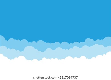 Vector illustration flat design beautiful Sky and Cloud. Suitable for your project, flyers, postcards, web banners