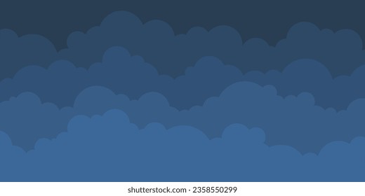 Vector illustration flat design beautiful Sky and Cloud at night. Suitable for your project, flyers, postcards, web banners
