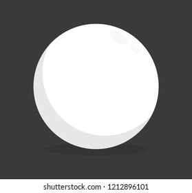 vector illustration flat design of billiard ball cue white color isolated in black background
