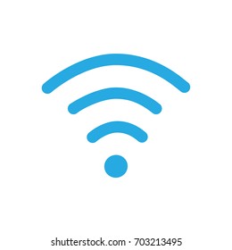 Vector illustration flat design blue wireless icon. Wi-Fi symbol, sign. WiFi