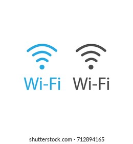 Vector illustration flat design blue wireless icon. Wi-Fi symbol, sign. WiFi