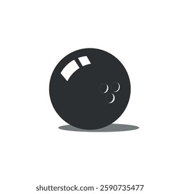 vector illustration of the flat design of a bowling game ball.