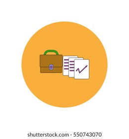 Vector illustration in flat design of briefcase and documents