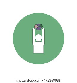 Vector illustration in flat design of Business pie chart and man silhouette