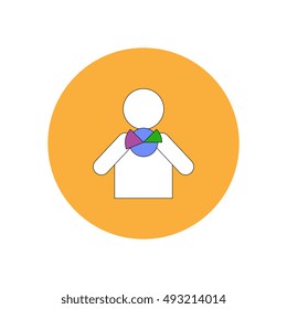 Vector illustration in flat design of Business pie chart and man silhouette