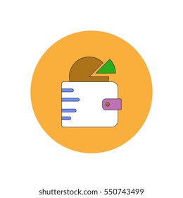 Vector illustration in flat design of Business pie chart and man silhouette