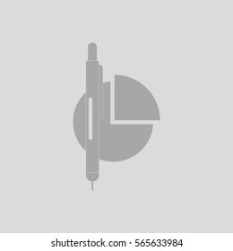 Vector illustration in flat design of Business pie chart and pen