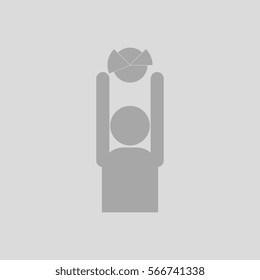 Vector illustration in flat design of Business pie chart and man silhouette