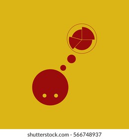 Vector illustration in flat design of Business pie chart and head