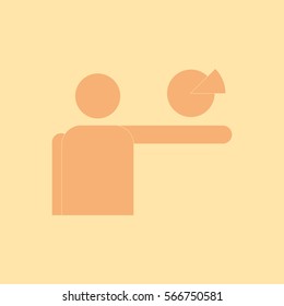 Vector illustration in flat design of Business pie chart on hand