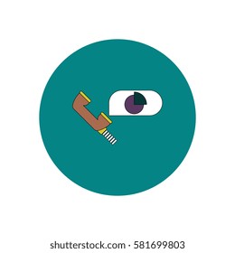 Vector illustration in flat design of Business pie chart and handset