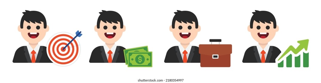 Vector illustration of flat design businessman characters.