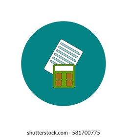 Vector illustration in flat design of calculator and blank