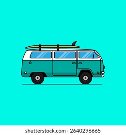 vector Illustration flat design camping van