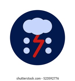 Vector illustration in flat design of cloud and lightning