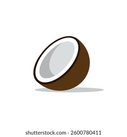 Vector illustration flat design coconut fruit slices.